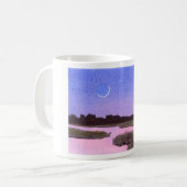 Crescent Moon & Heron in Twilight Marsh Koffiemok (Voorkant links)