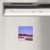 Crescent Moon & Heron Twilight Marsh Magneet (Insitu (Vaatwasser))