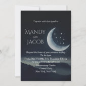 Crescent moon huwelijksuitnodiging kaart (Voorkant)