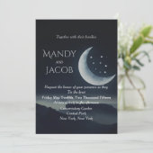 Crescent moon huwelijksuitnodiging kaart (Staand voorkant)