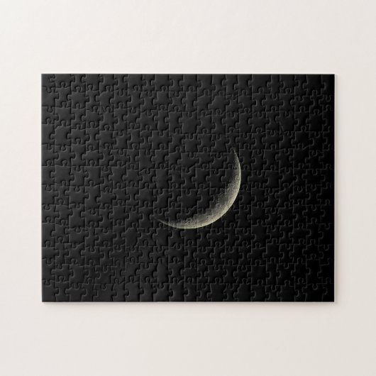 Crescent Moon in Black Sky Jigzaag Puzzle Legpuzzel (Horizontaal)