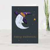Crescent Moon in Witch's Pet Halloween Kaart (Voorkant)
