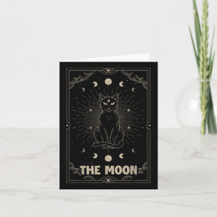 Crescent Moon Kat Tarotkaart Grafisch Voor Tarotka Kaart