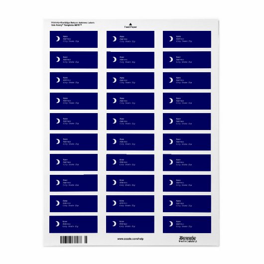 Crescent Moon Label (Full Sheet)