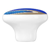 Crescent Moon, Lake en Mountains in Violet & Blue Keramische Knop (Zijkant)