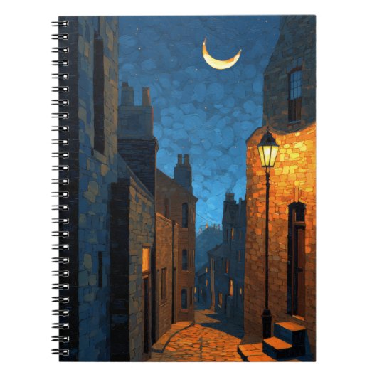 Crescent Moon Lantern Street Notitieboek (Voorkant)