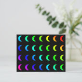 Crescent Moon Lunar Luna Colorful Rainbow Colors Briefkaart (Staand voorkant)