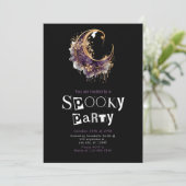 Crescent Moon minimalistische Halloween partij Kaart (Staand voorkant)