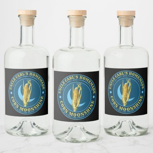 Crescent Moon Moonshine Label Sjabloon Likeurfles Etiket (Flessen)