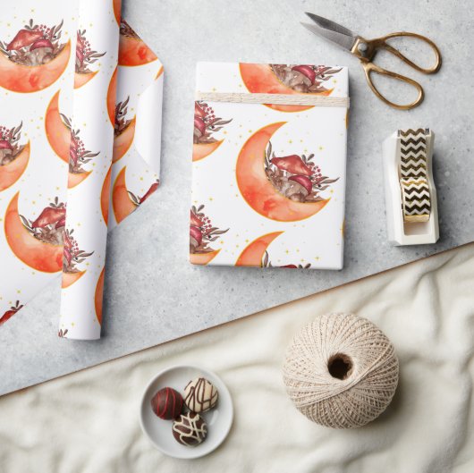 Crescent Moon Mushroom Cottcore Fungi Mycologie Cadeaupapier (Crafts)