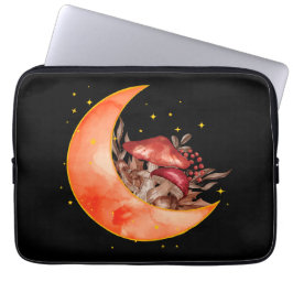 Crescent Moon Mushroom Cottcore Fungi Mycologie Laptop Sleeve