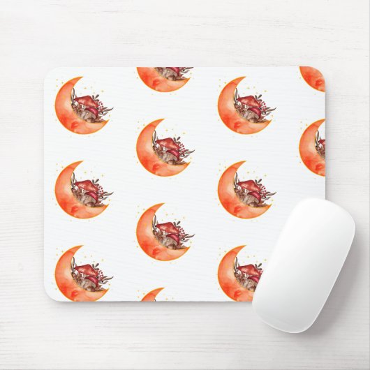 Crescent Moon Mushroom Cottcore Fungi Mycologie Muismat (Met muis)