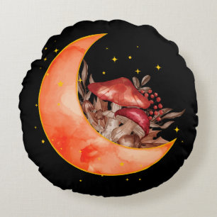 Crescent Moon Mushroom Cottcore Fungi Mycologie Rond Kussen