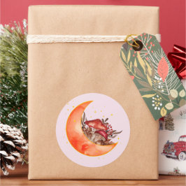 Crescent Moon Mushroom Cottcore Fungi Mycologie Ronde Sticker