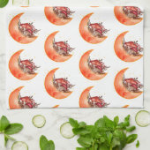 Crescent Moon Mushroom Cottcore Fungi Mycologie Theedoek (Gevouwen)