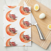 Crescent Moon Mushroom Cottcore Fungi Mycologie Theedoek (Quarter Fold)