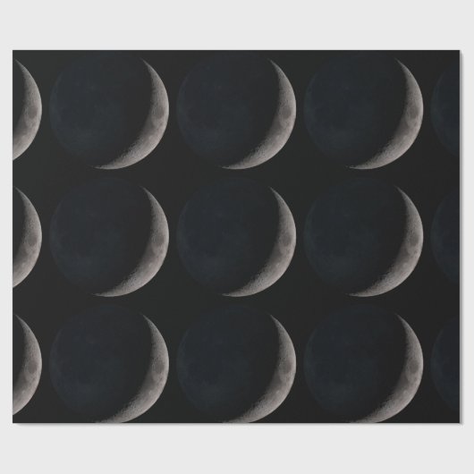Crescent moon NASA black gift wikkelpapier Cadeaupapier (Vlak)