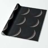 Crescent moon NASA black gift wikkelpapier Cadeaupapier (Uitgerold)