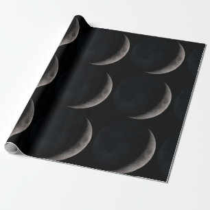 Crescent moon NASA black gift wikkelpapier Cadeaupapier