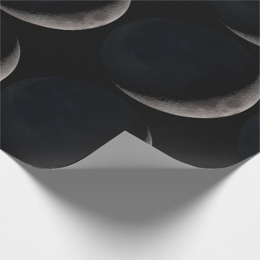 Crescent moon NASA black gift wikkelpapier Cadeaupapier (Hoek)