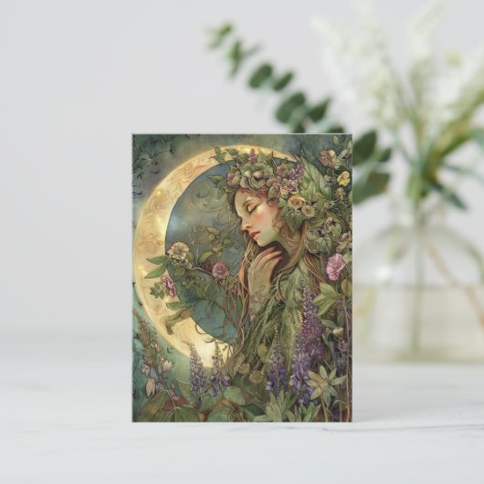 Crescent Moon Ostara Briefkaart (Staand voorkant)