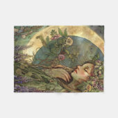 Crescent Moon Ostara Fleece Deken (Voorkant (Horizontaal))