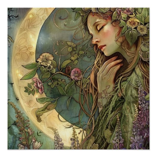 Crescent Moon Ostara Glossy Perfect Poster (Voorkant)