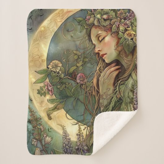 Crescent Moon Ostara Sherpa Deken (Voorkant)