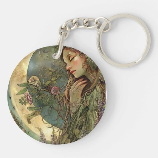 Crescent Moon Ostara Sleutelhanger (Achterkant)