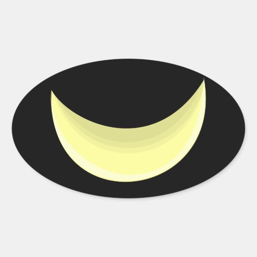 Crescent Moon Ovale Sticker (Voorkant)