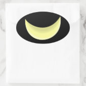Crescent Moon Ovale Sticker (Tas)