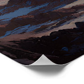 Crescent Moon Over Misty Mountain Valley Poster (Hoek)