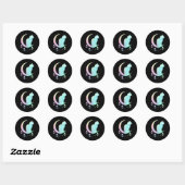 Crescent Moon Pastel Cat Mystical Wicca Gothic Ronde Sticker (Vel)