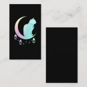 Crescent Moon Pastel Cat Mystical Wicca Gothic Visitekaartje (Voorkant / Achterkant)