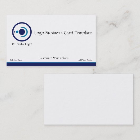 Crescent Moon Planets Blue Logo Visitekaartje (Voorkant / Achterkant)