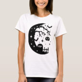 Crescent Moon RIP Bat Pumpkin Halloween Mok T-shirt (Voorkant)