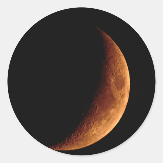 Crescent Moon Ronde Sticker (Voorkant)
