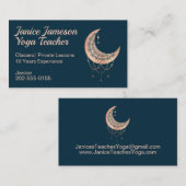 Crescent Moon Roos Gold Celestial Visitekaartje (Voorkant / Achterkant)