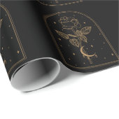 Crescent Moon Roos Occult Witchcraft Wicca Cadeaupapier (Rol Hoek)