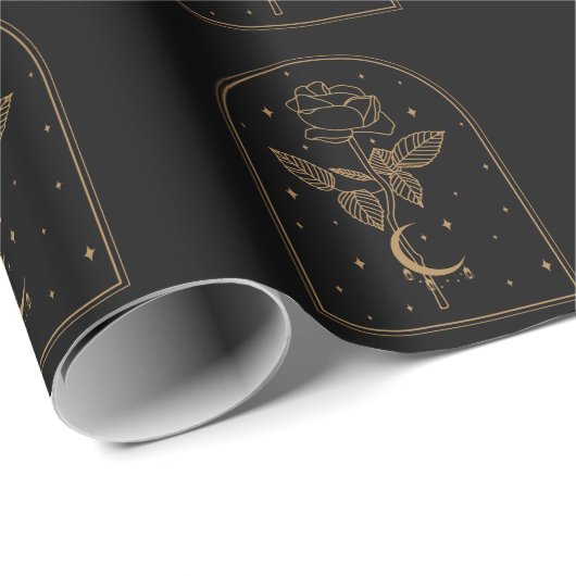 Crescent Moon Roos Occult Witchcraft Wicca Cadeaupapier (Rol Hoek)