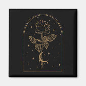 Crescent Moon Roos Occult Witchcraft Wicca Magneet (Voorkant)