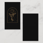 Crescent Moon Roos Occult Witchcraft Wicca Visitekaartje (Voorkant / Achterkant)