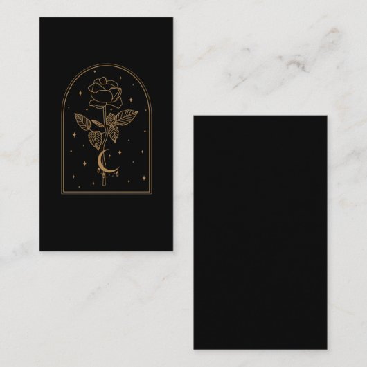 Crescent Moon Roos Occult Witchcraft Wicca Visitekaartje (Voorkant / Achterkant)