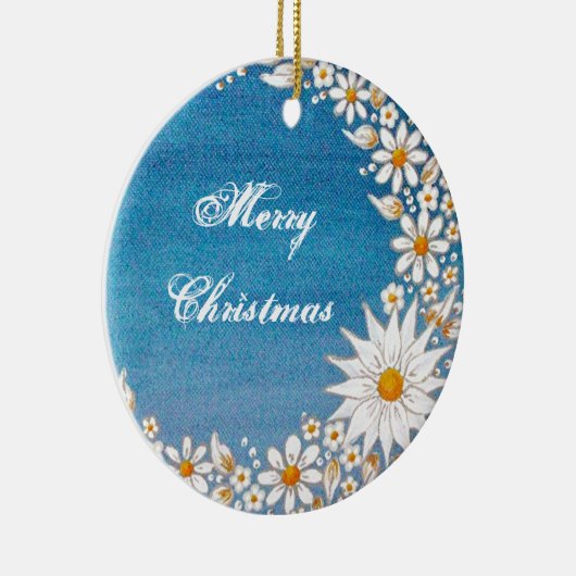 Crescent Moon Round Ornament - Merry Kerstmis (Rechts)