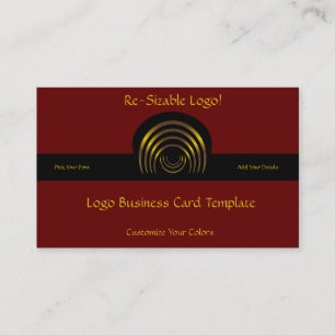 Crescent Moon Shaped Gold Logo Visitekaartje