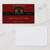 Crescent Moon Shaped Gold Logo Visitekaartje (Voorkant / Achterkant)