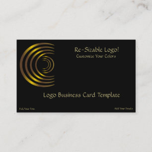 Crescent Moon Shaped Gold Logo Visitekaartje