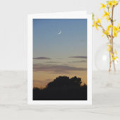 Crescent Moon Silhouet Landschap Kaart (Gele Bloem)