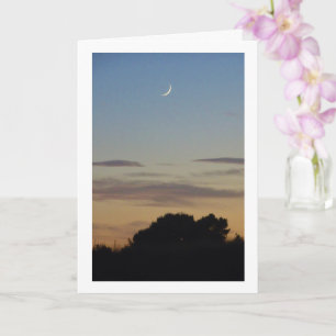 Crescent Moon Silhouet Landschap Kaart