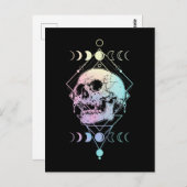Crescent Moon Skull Occult Witchcraft Pastel Gothi Briefkaart (Voorkant / Achterkant)